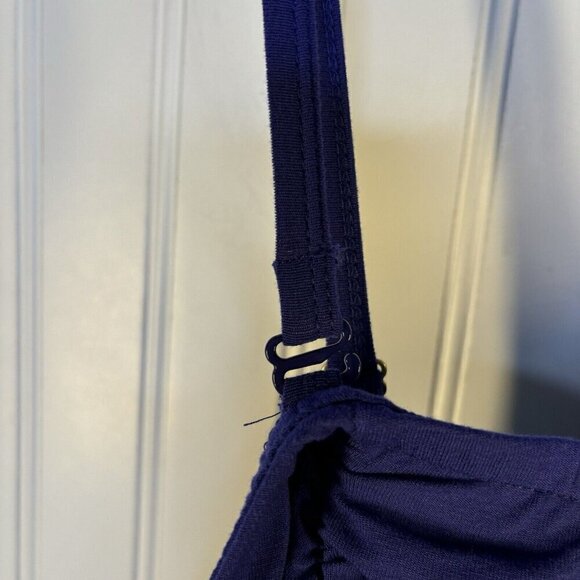 AVA & VIV Ruche Bodice Jumpsuit  XXL Purple Wide Leg Spaghetti Removable Straps - Picture 7 of 16